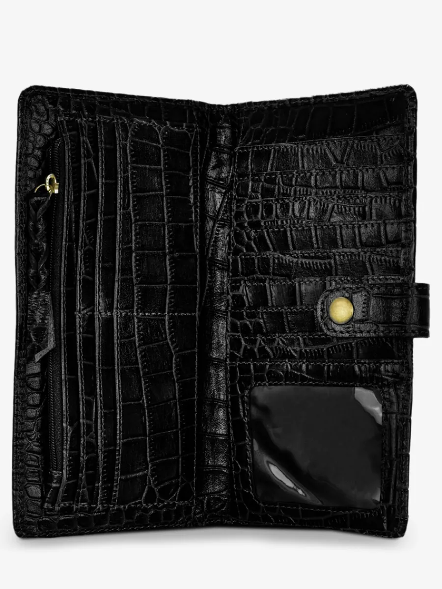 PAUL MARIUS LePortefeuille Charlotte N°2 Alligator - Noir De Jais