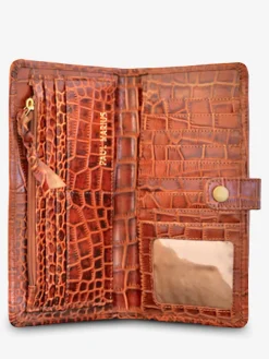 Sale PAUL MARIUS LePortefeuille Charlotte N°2 Alligator Cocktail - Ambre