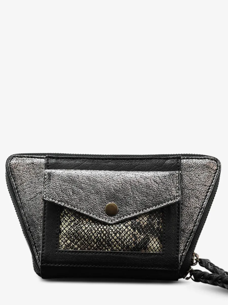 Sale PAUL MARIUS LePortefeuille Emma Python - Argenté / Noir