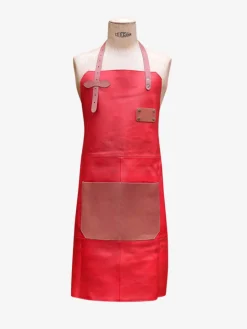 Online PAUL MARIUS LeTablier En Cuir - Rouge Carmin