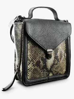 New PAUL MARIUS Mistinguette Python - Argenté / Noir